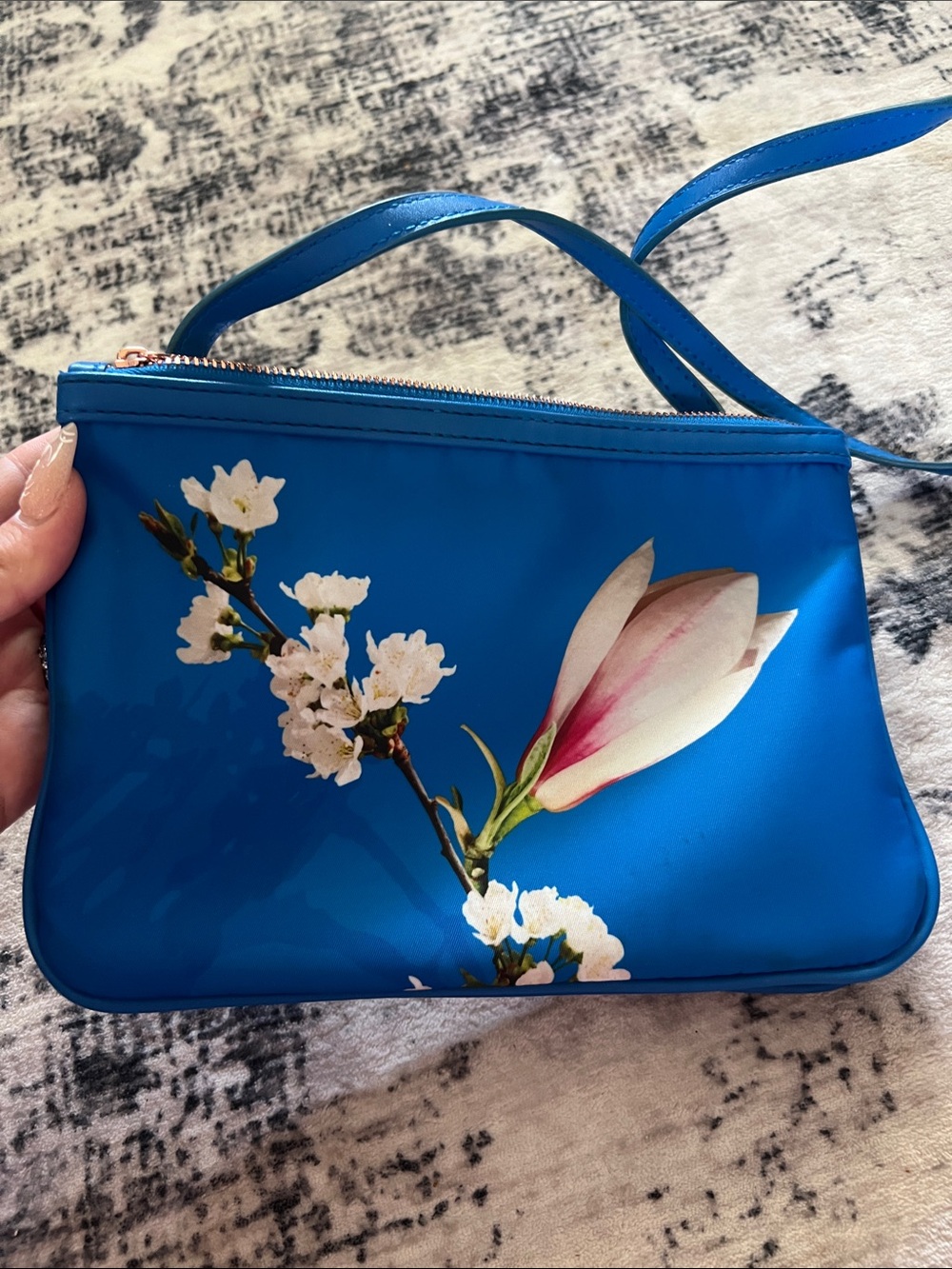 Ted Baker Blue Floral Magnolia Crossbody Bag - Picture 4 of 8